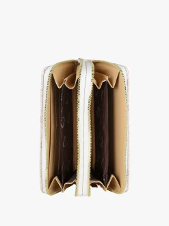 Baci & Abbracci Portafoglio rettangolare da donna con doppia zip - beige