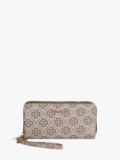 Baci & Abbracci Portafoglio rettangolare da donna con doppia zip - marrone