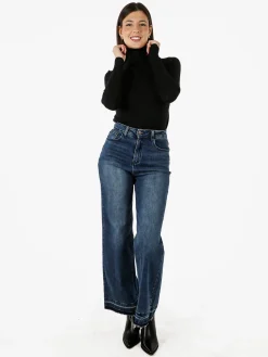 Baci & Abbracci Pullover dolcevita da donna in maglia - nero