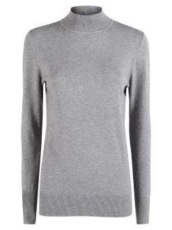 Baci & Abbracci Pullover donna lupetto in maglia - grigio