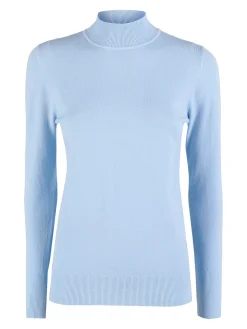 Baci & Abbracci Pullover donna lupetto in maglia - azzurro