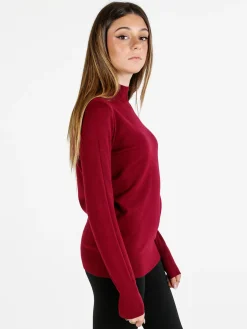 Baci & Abbracci Pullover donna lupetto in maglia - bordeaux
