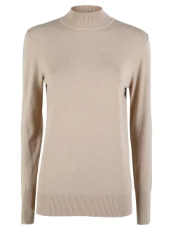 Baci & Abbracci Pullover donna lupetto in maglia - beige