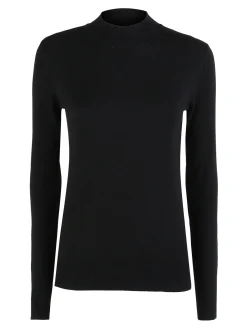 Baci & Abbracci Pullover donna lupetto in maglia - nero