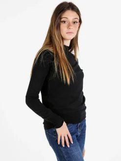 Baci & Abbracci Pullover donna lupetto in maglia - nero
