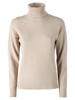 Baci & Abbracci Pullover donna dolcevita in maglia - beige