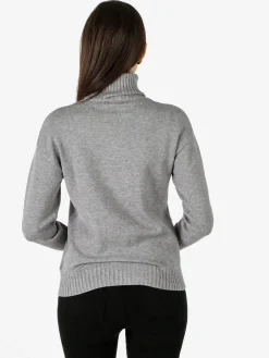 Baci & Abbracci Pullover donna dolcevita in maglia - grigio