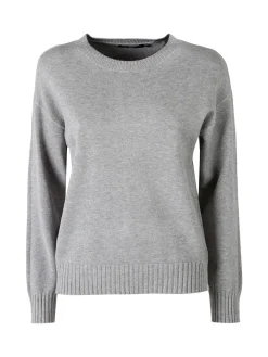 Baci & Abbracci Pullover girocollo da donna in maglia tinta unita - grigio