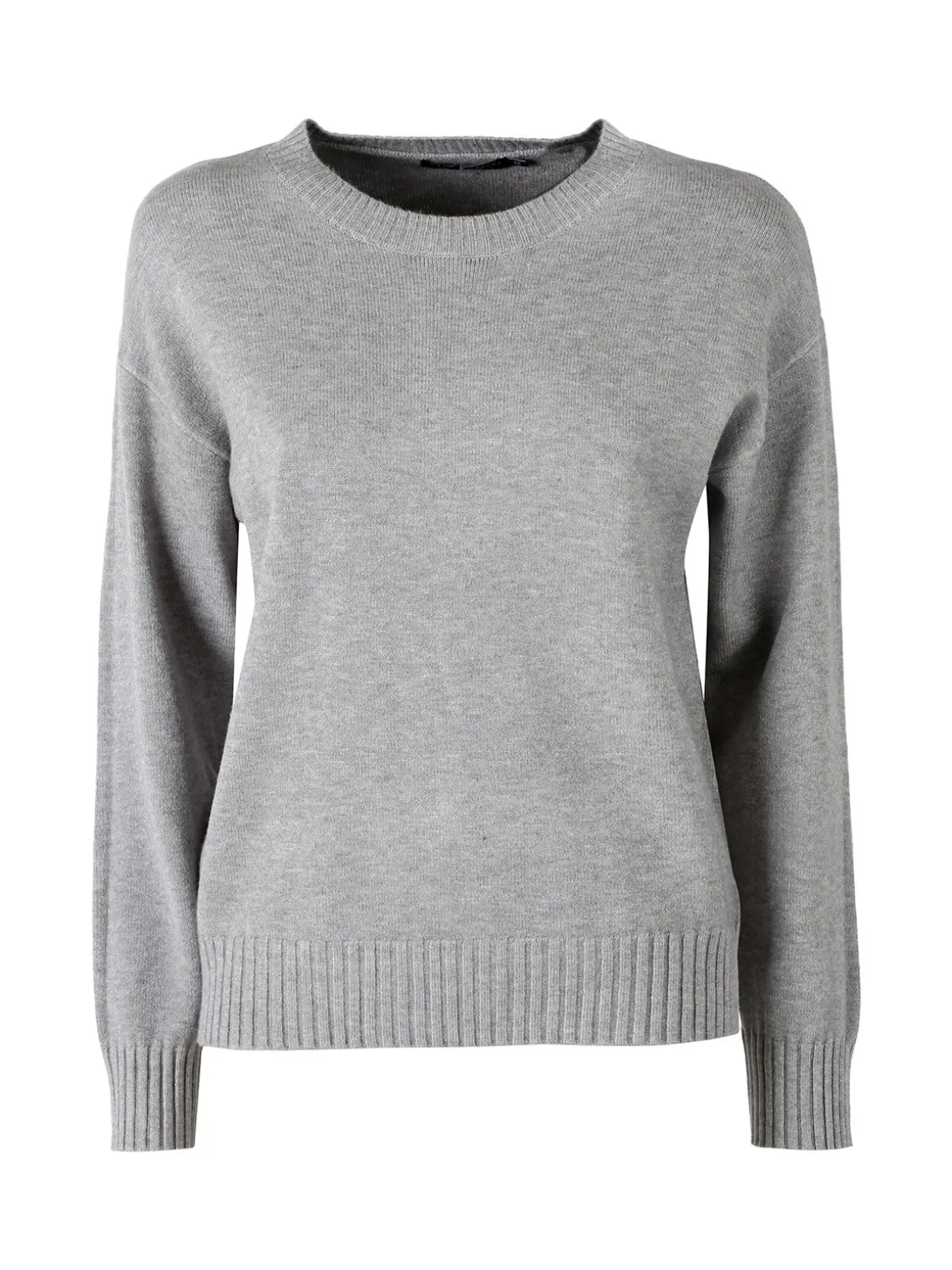 Baci & Abbracci Pullover girocollo da donna in maglia tinta unita - grigio