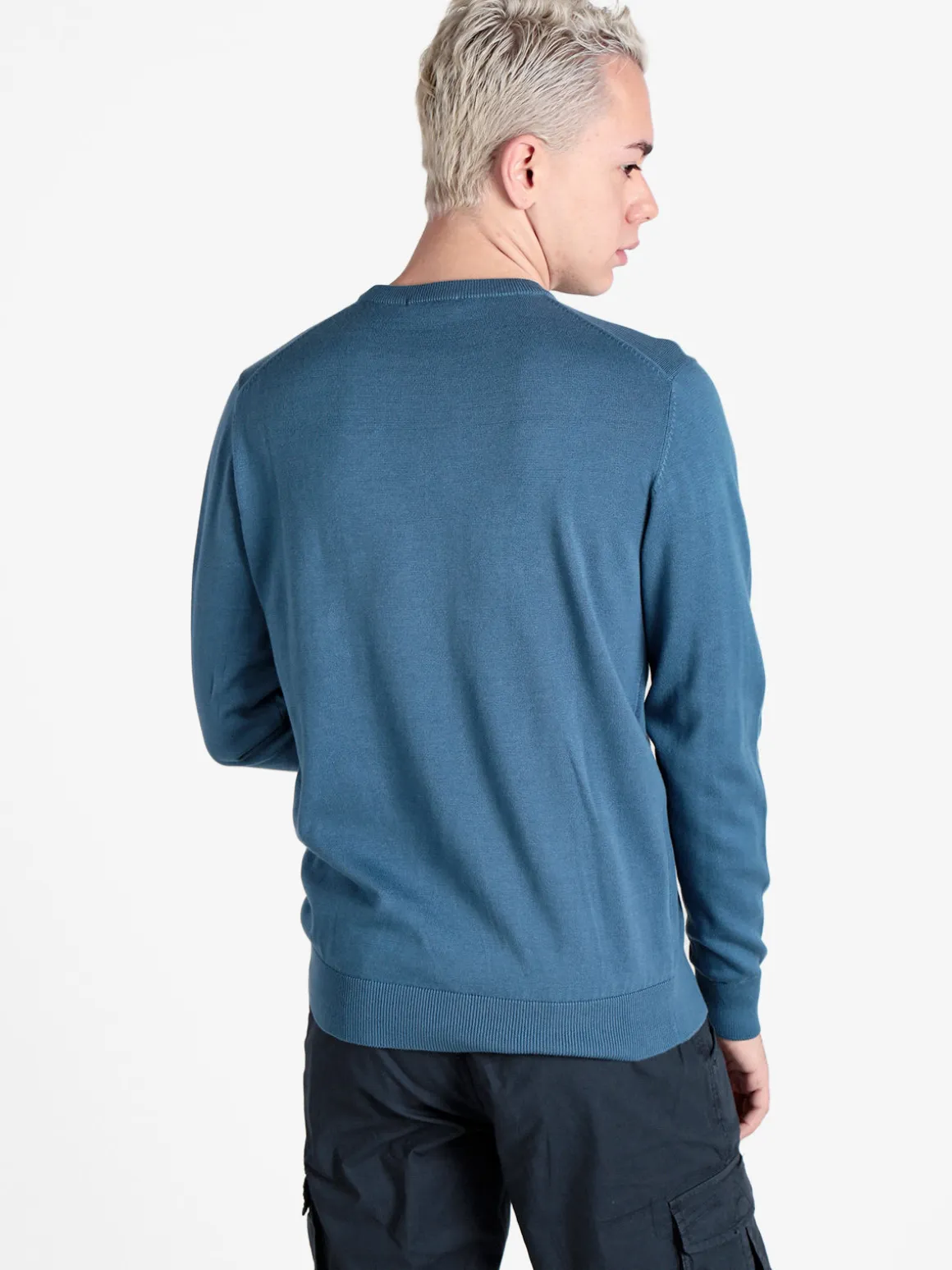 Baci & Abbracci Pullover girocollo da uomo in maglia extra fine