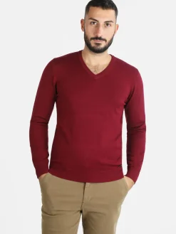 Baci & Abbracci Pullover uomo in maglia scollo a V