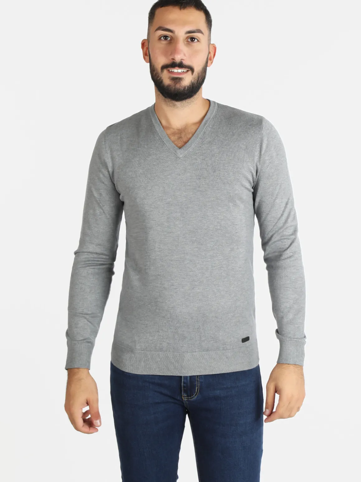 Baci & Abbracci Pullover uomo in maglia scollo a V