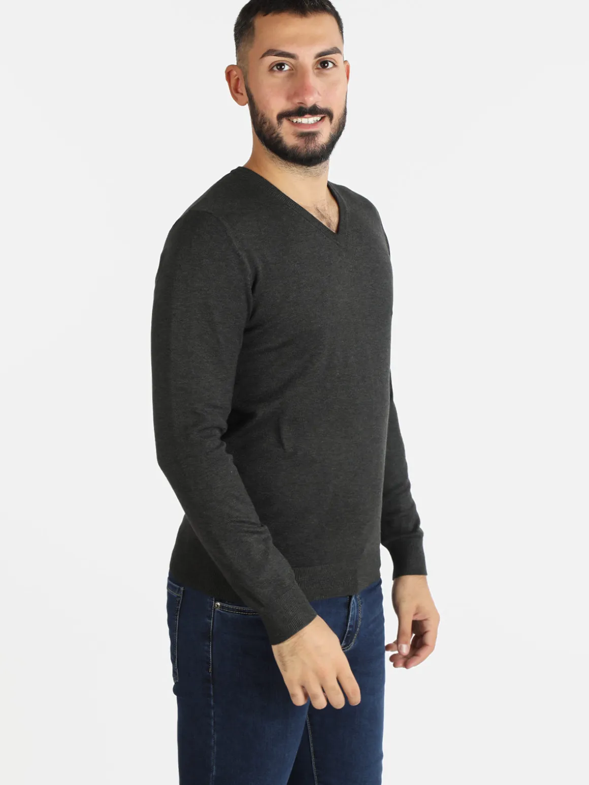 Baci & Abbracci Pullover uomo in maglia scollo a V
