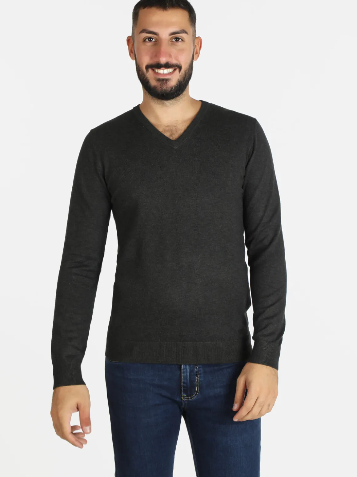 Baci & Abbracci Pullover uomo in maglia scollo a V
