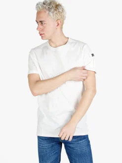 Baci & Abbracci T-shirt da uomo in cotone con taschino sulla manica