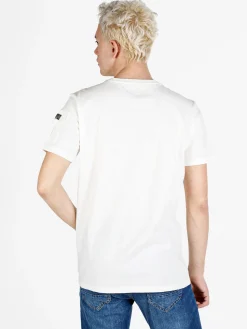 Baci & Abbracci T-shirt da uomo in cotone con taschino sulla manica