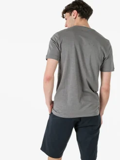 Baci & Abbracci T-shirt da uomo in cotone con bottoncini - antracite