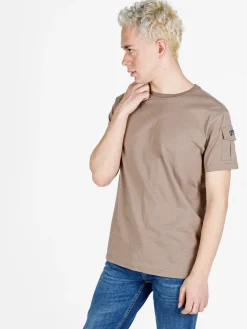 Baci & Abbracci T-shirt da uomo in cotone con taschino sulla manica