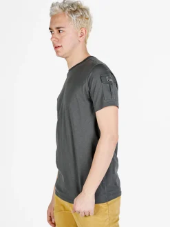 Baci & Abbracci T-shirt da uomo in cotone con taschino sulla manica