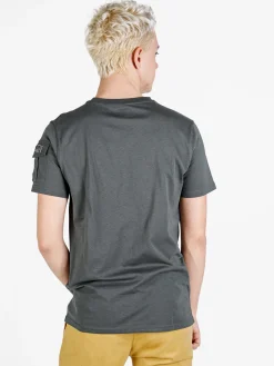 Baci & Abbracci T-shirt da uomo in cotone con taschino sulla manica