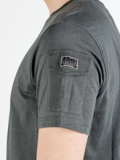 Baci & Abbracci T-shirt da uomo in cotone con taschino sulla manica