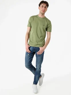 Baci & Abbracci T-shirt girocollo in cotone da uomo con logo - pistacchio