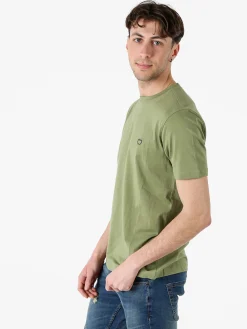 Baci & Abbracci T-shirt girocollo in cotone da uomo con logo - pistacchio