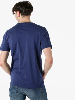 Baci & Abbracci T-shirt girocollo in cotone da uomo con logo - blu