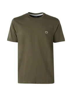 Baci & Abbracci T-shirt girocollo in cotone da uomo con logo - militare