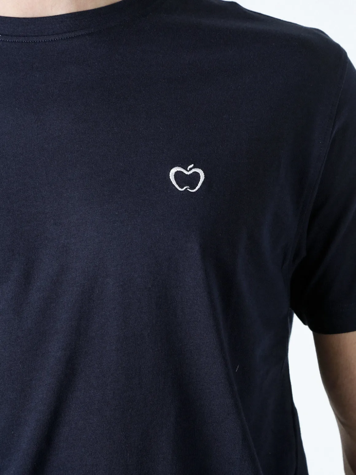 Baci & Abbracci T-shirt girocollo in cotone da uomo con logo - blu scuro