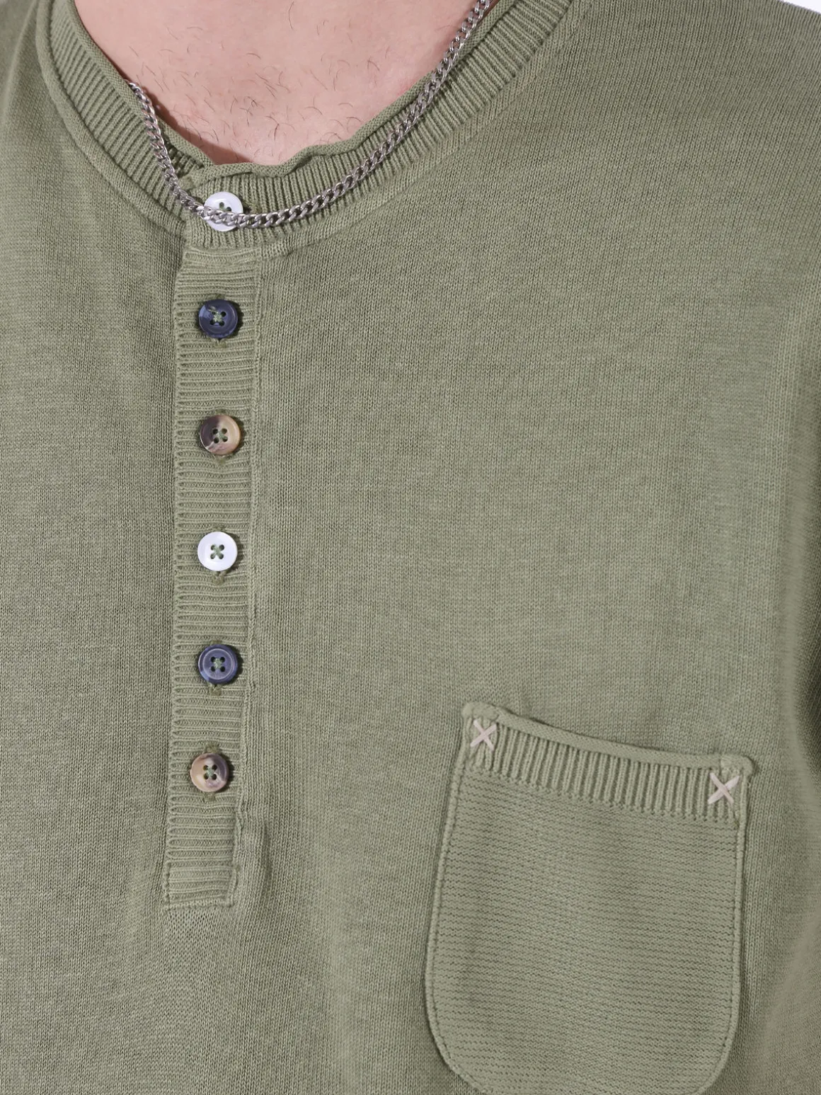 Bad Boys Maglia da uomo in cotone a maniche corte con taschino - militare