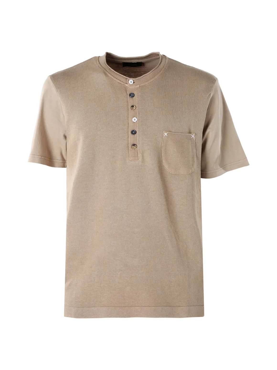 Bad Boys Maglia da uomo in cotone a maniche corte con taschino - sabbia