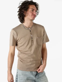 Bad Boys Maglia da uomo in cotone a maniche corte con taschino - sabbia