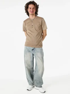 Bad Boys Maglia da uomo in cotone a maniche corte con taschino - sabbia