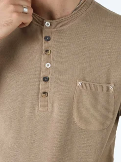 Bad Boys Maglia da uomo in cotone a maniche corte con taschino - sabbia