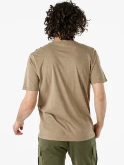 Bad Boys T-shirt da uomo in cotone con scollo V e taschino - taupe