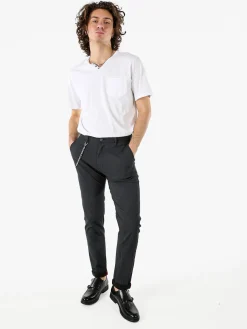 Bad Boys T-shirt da uomo in cotone con scollo V e taschino - bianco