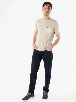 Bad Boys T-shirt da uomo in maglia con taschino - beige