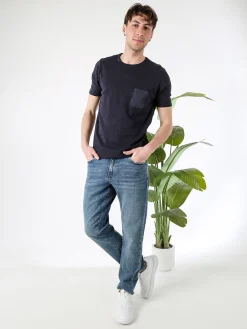 Bad Boys T-shirt da uomo in maglia con taschino - blu scuro