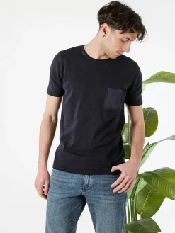 Bad Boys T-shirt da uomo in maglia con taschino - blu scuro