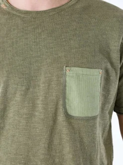 Bad Boys T-shirt da uomo in maglia con taschino - militare