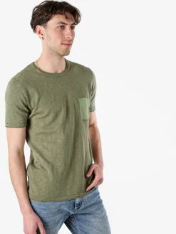 Bad Boys T-shirt da uomo in maglia con taschino - militare