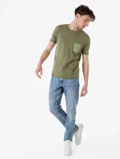 Bad Boys T-shirt da uomo in maglia con taschino - militare