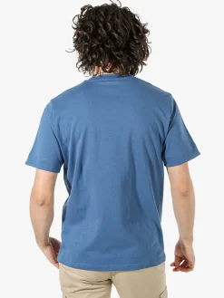 Bad Boys T-shirt girocollo da uomo in cotone con taschino decorato - blu