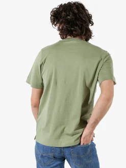 Bad Boys T-shirt girocollo da uomo in cotone con taschino decorato - militare