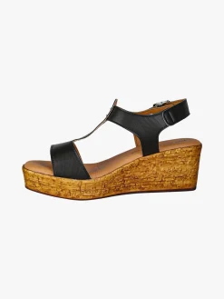 Baia Delle Zagare Sandali donna con zeppa e plateau e dettaglio borchie - nero