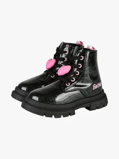 Barbie Anfibi da bambina in vernice con lacci e zip - nero
