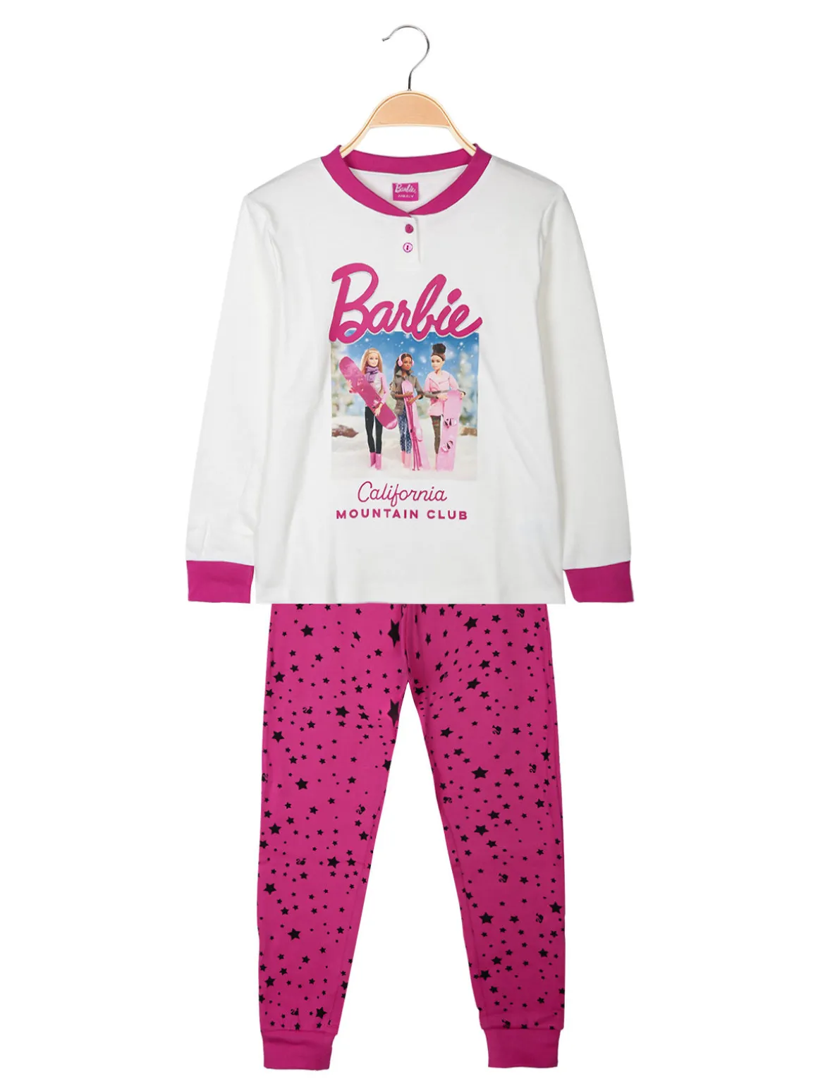 Barbie Pigiama lungo da bambina in cotone interlock