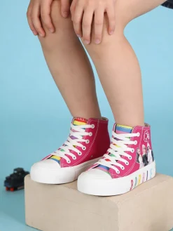 Barbie Sneakers alte da bambina in tela
