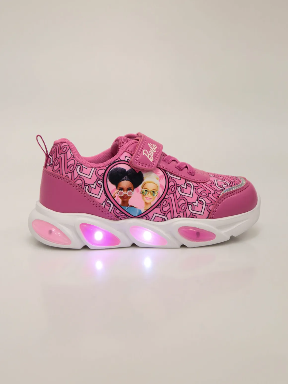 Barbie Sneakers sportive da bambina con strappo e luci - fuxia